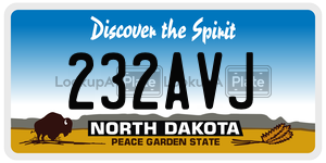 232AVJ  license plate in ND