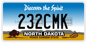 232CMK  license plate in ND