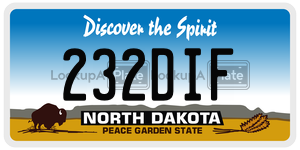 232DIF  license plate in ND