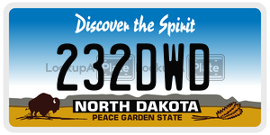 232DWD  license plate in ND