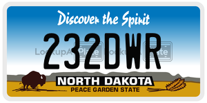 232DWR  license plate in ND