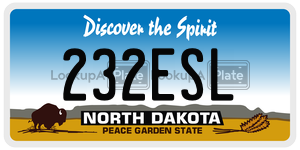 232ESL  license plate in ND