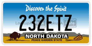 232ETZ  license plate in ND