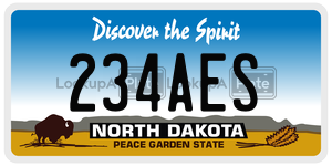 234AES  license plate in ND