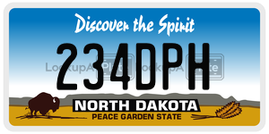 234DPH license plate in North Dakota