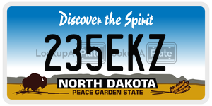 235EKZ  license plate in ND