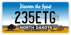 235ETG  license plate in ND