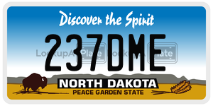 237DME  license plate in ND