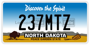 237MTZ  license plate in ND