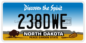 238DWE  license plate in ND