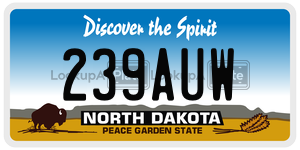 239AUW  license plate in ND