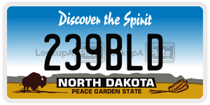 239BLD  license plate in ND