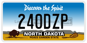 240DZP  license plate in ND