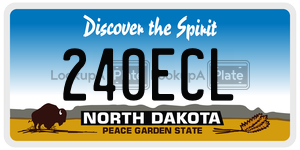 240ECL license plate in North Dakota