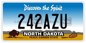 242AZU license plate in North Dakota
