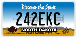 242EKC  license plate in ND
