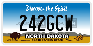 242GCW  license plate in ND