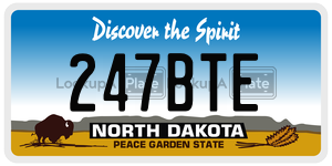247BTE  license plate in ND