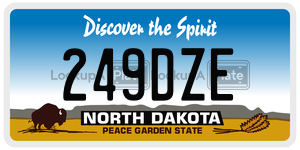 249DZE  license plate in ND