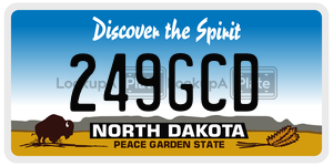 249GCD  license plate in ND
