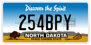 254BPY  license plate in ND