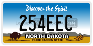 254EEC  license plate in ND