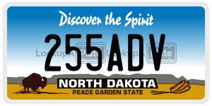 255ADV  license plate in ND
