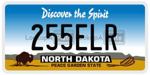 255ELR  license plate in ND