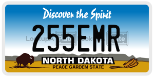 255EMR  license plate in ND