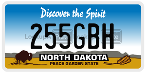 255GBH  license plate in ND