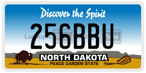 256BBU  license plate in ND