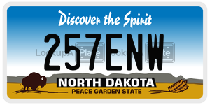 257ENW  license plate in ND