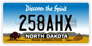 258AHX  license plate in ND