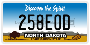 258EOD  license plate in ND