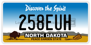 258EUH  license plate in ND