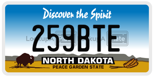 259BTE  license plate in ND