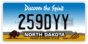 259DYY  license plate in ND