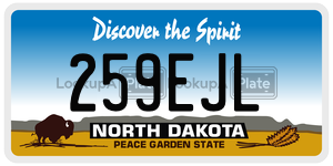 259EJL  license plate in ND