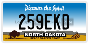 259EKD  license plate in ND