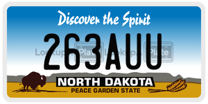 263AUU  license plate in ND