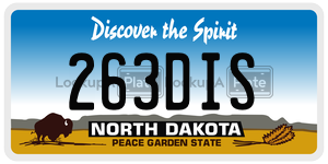263DIS  license plate in ND