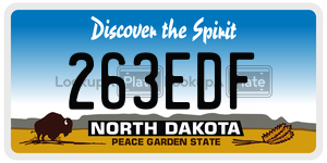 263EDF  license plate in ND
