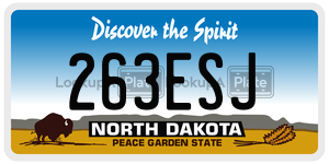 263ESJ  license plate in ND