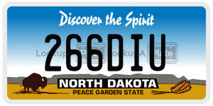266DIU  license plate in ND