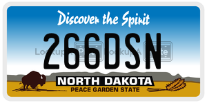 266DSN license plate in North Dakota