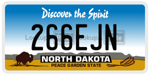 266EJN license plate in North Dakota