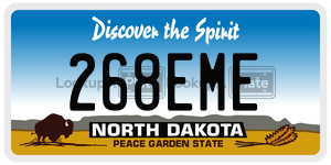 268EME  license plate in ND