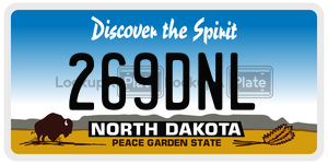 269DNL license plate in North Dakota
