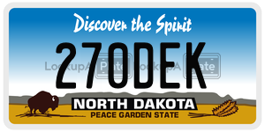 270DEK  license plate in ND