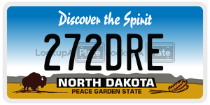 272DRE  license plate in ND
